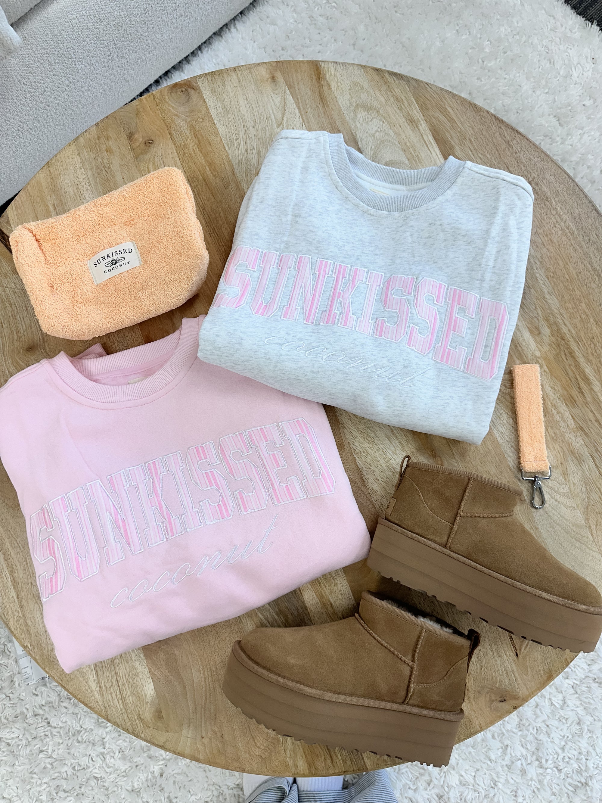 Light Pink Sunkissed In Vogue Striped Sweatshirt