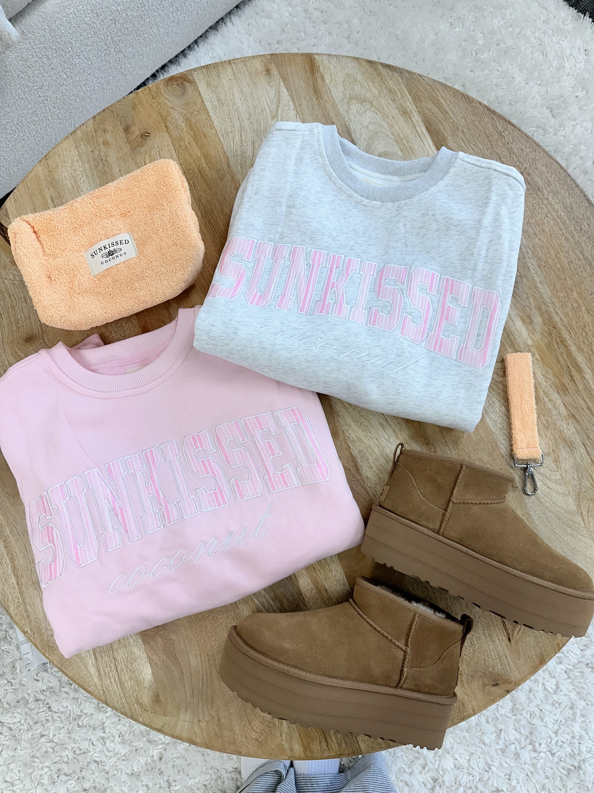 Light Pink Sunkissed In Vogue Striped Sweatshirt