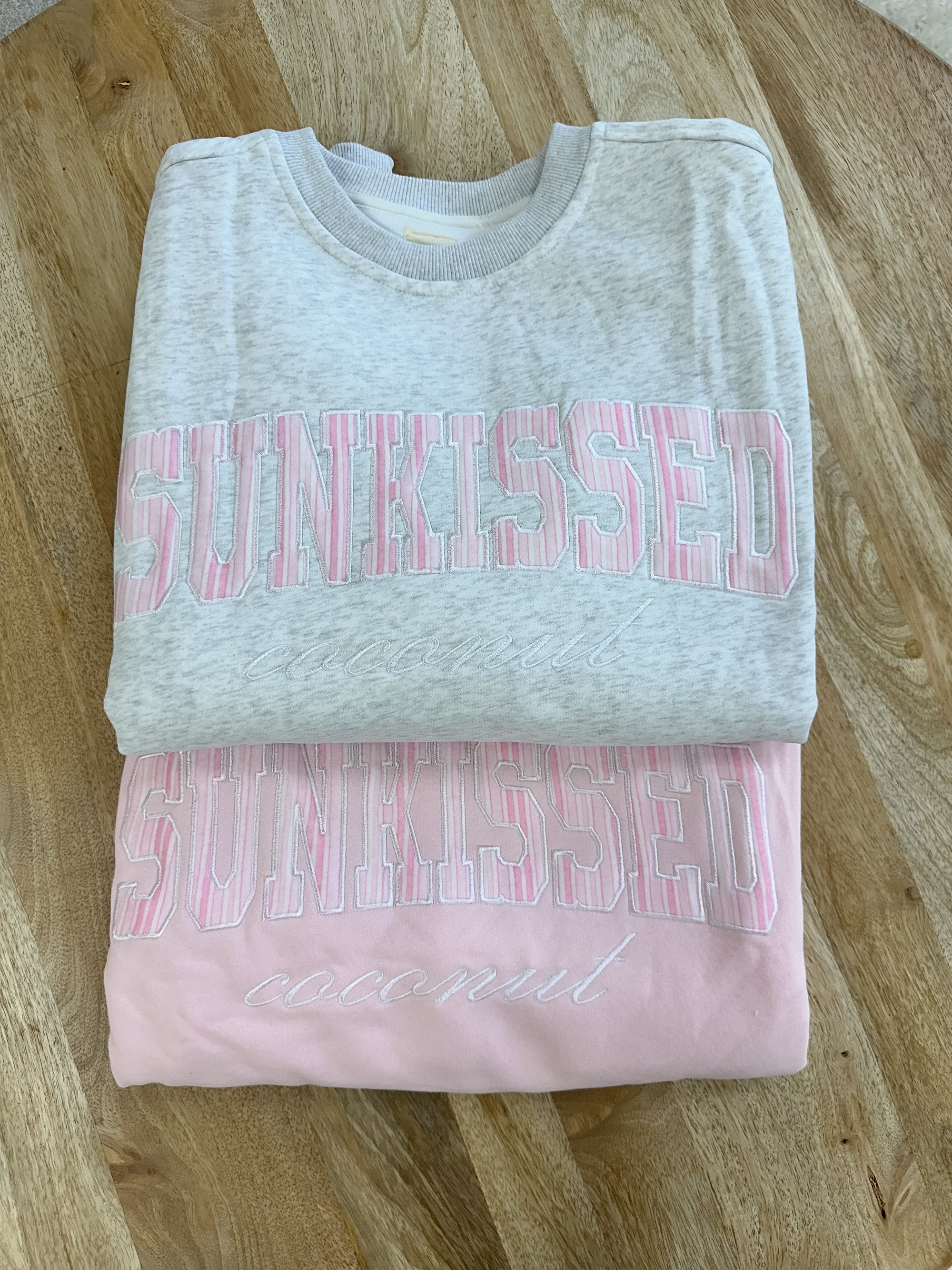 Pearl Grey Sunkissed In Vogue Striped Sweatshirt