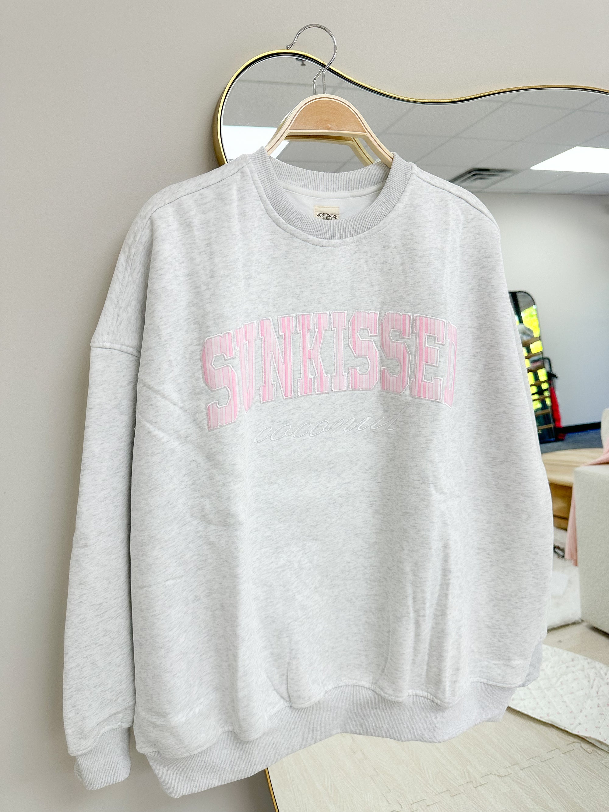 Pearl Grey Sunkissed In Vogue Striped Sweatshirt