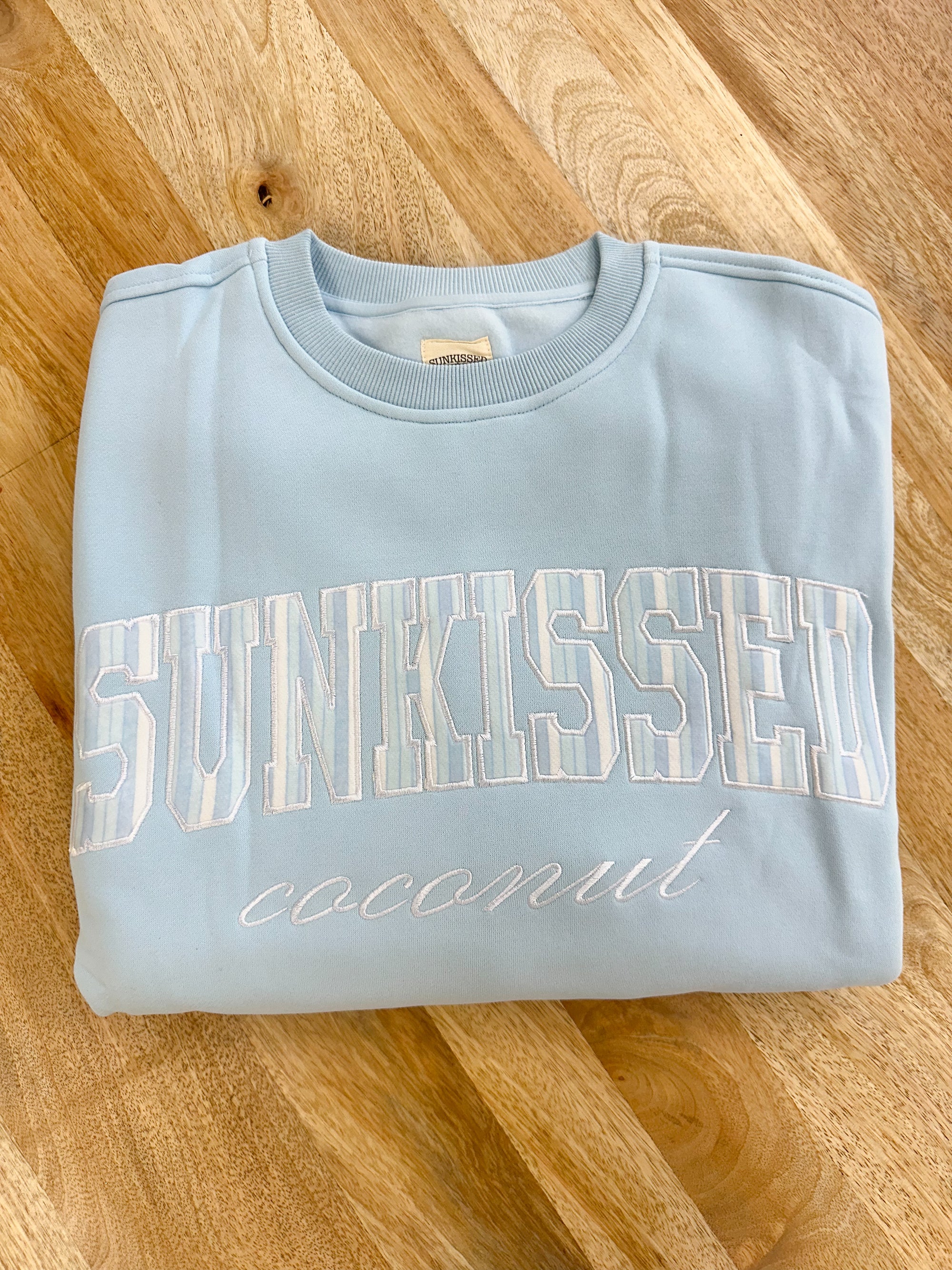 Icy Blue Sunkissed In Vogue Striped Sweatshirt