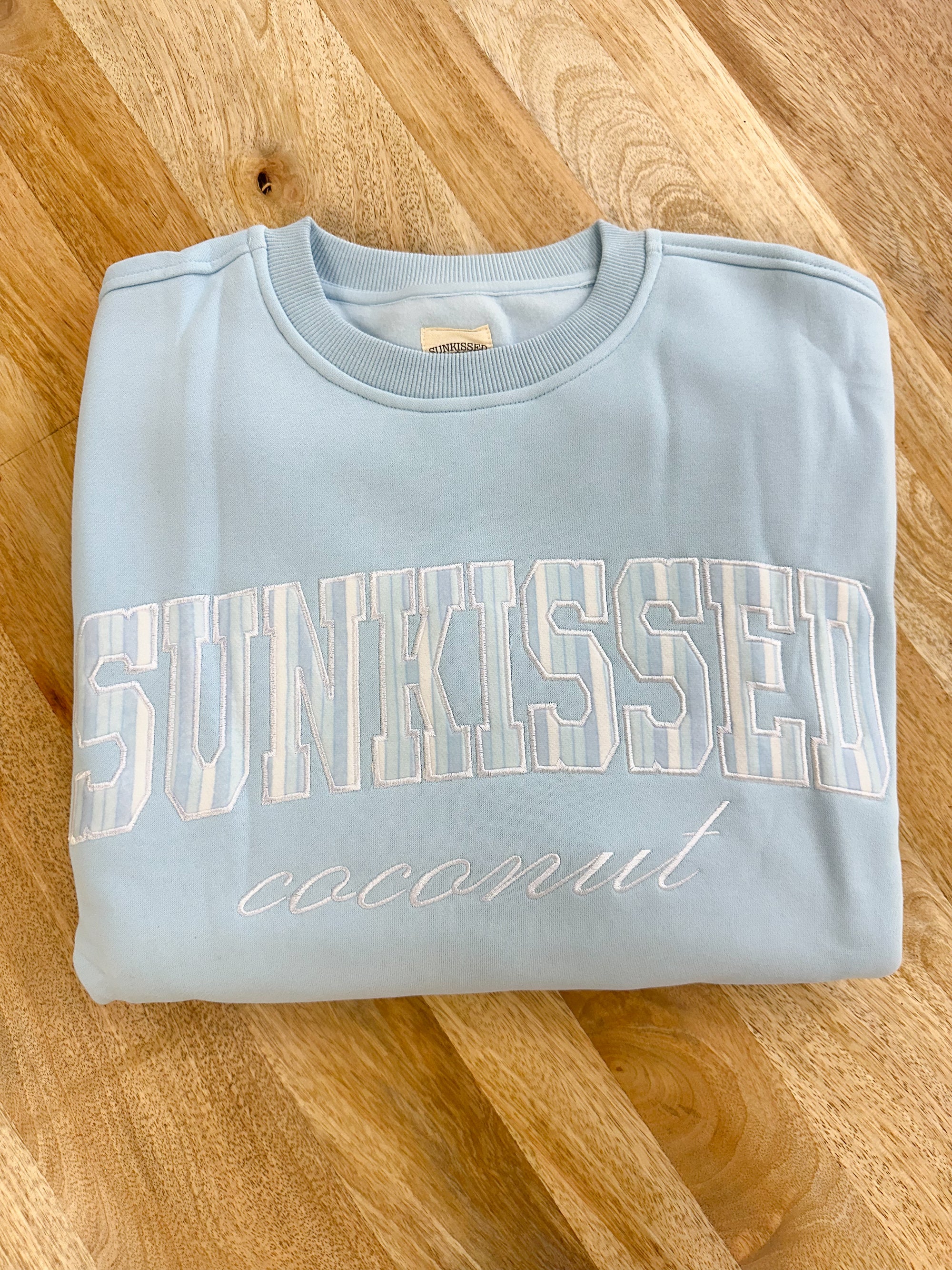 Icy Blue Sunkissed In Vogue Striped Sweatshirt