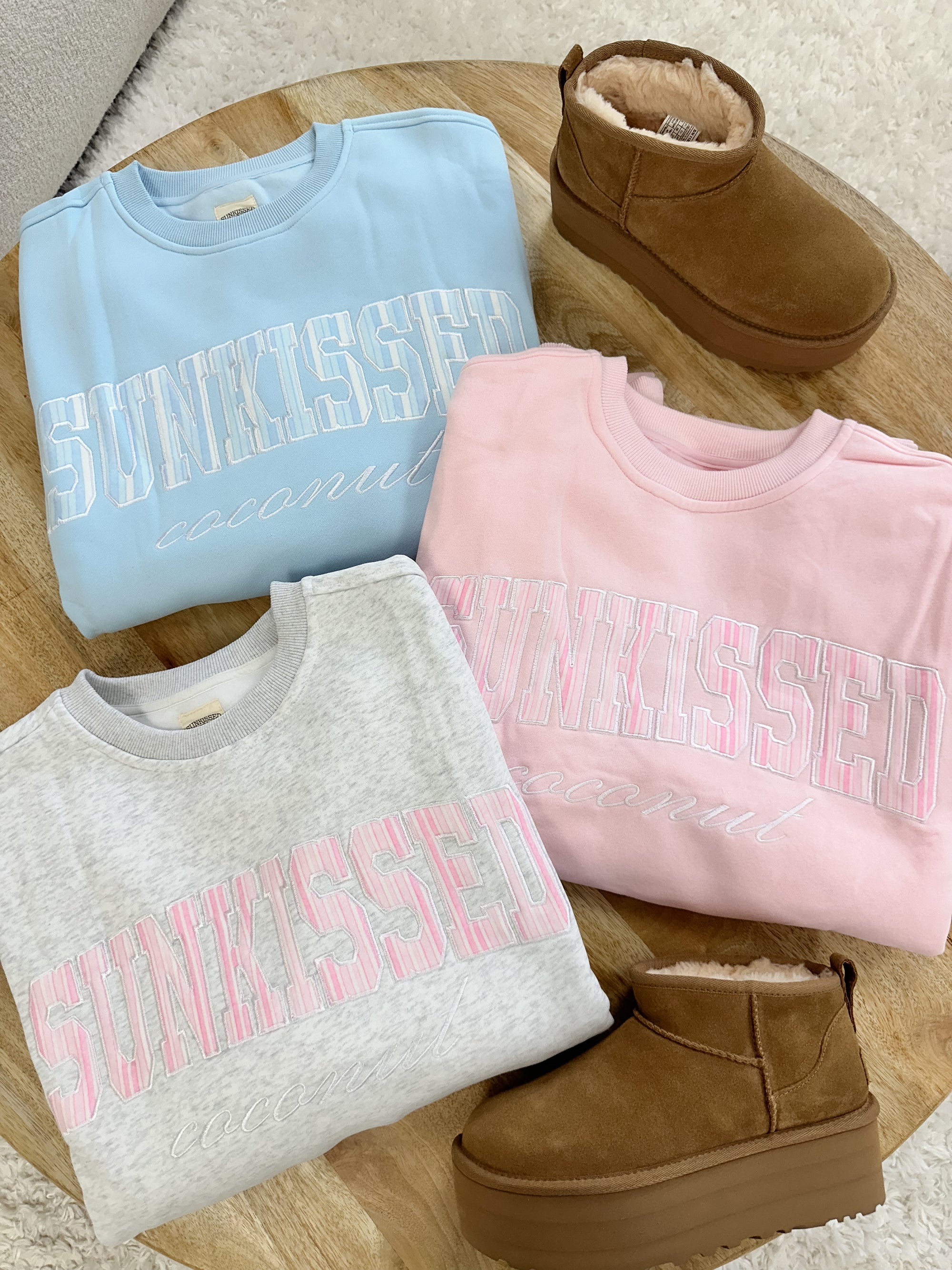 Light Pink Sunkissed In Vogue Striped Sweatshirt