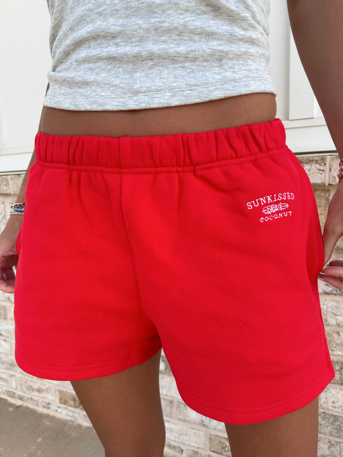 Sunkissedcoconut Embroidered Sweat Shorts 100% Cotton
