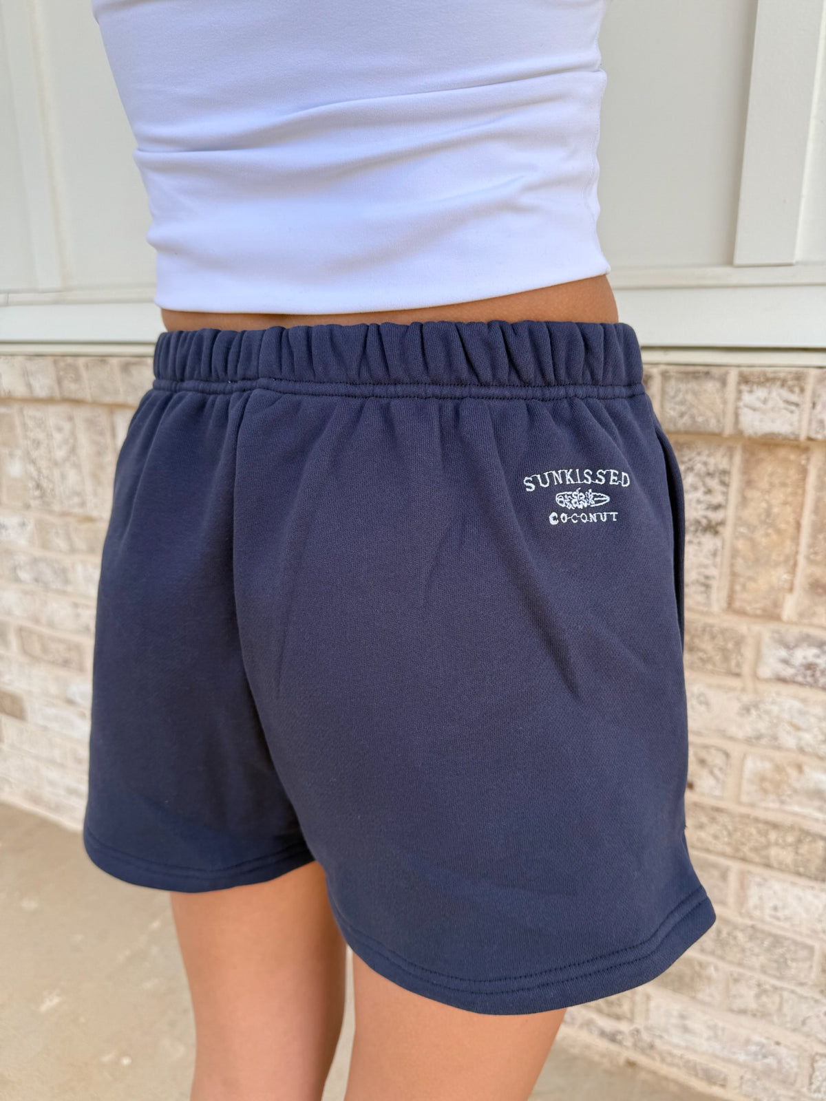 Sunkissedcoconut Embroidered Sweat Shorts 100% Cotton