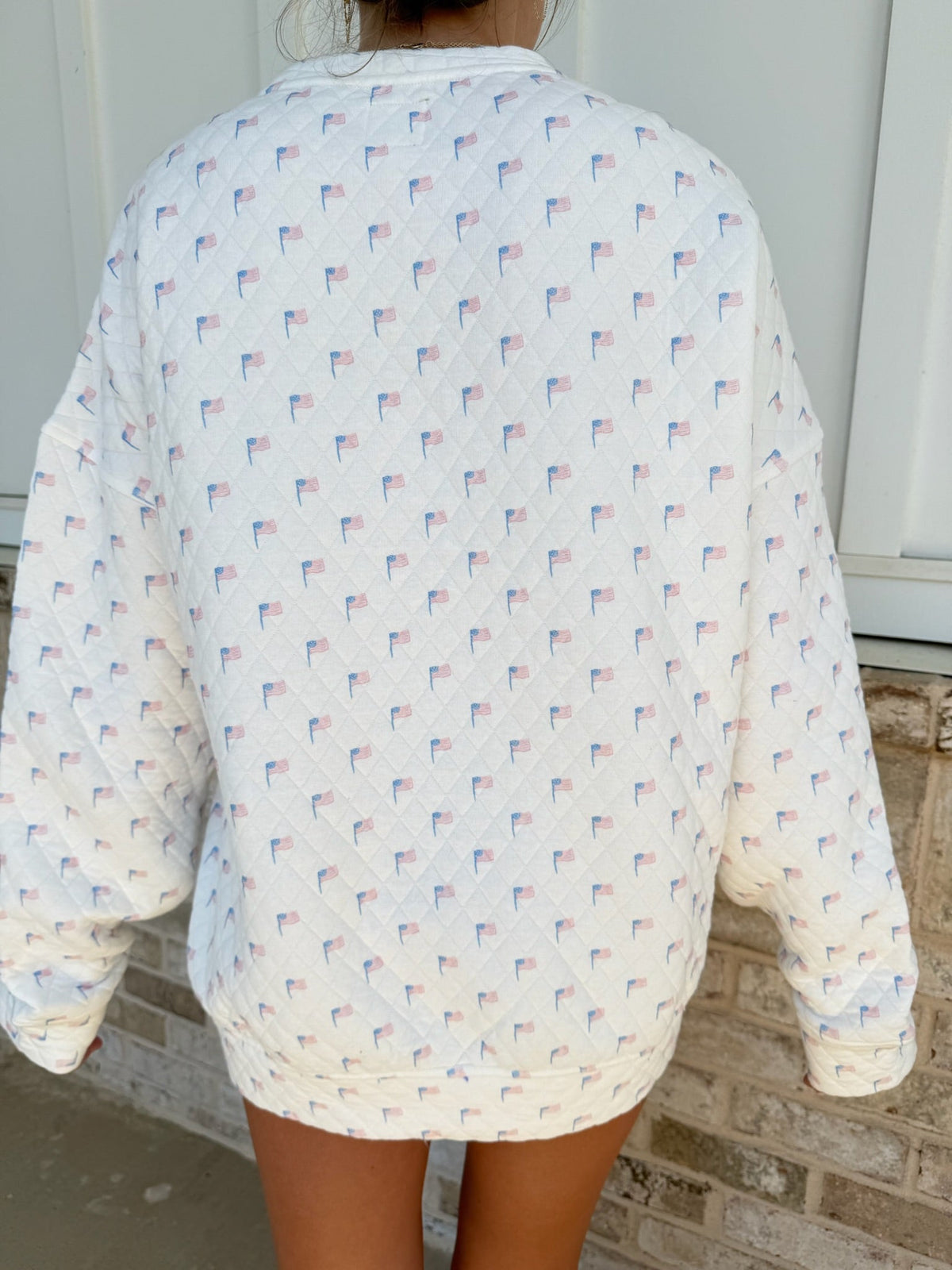 American Flag Quilted Sweatshirt
