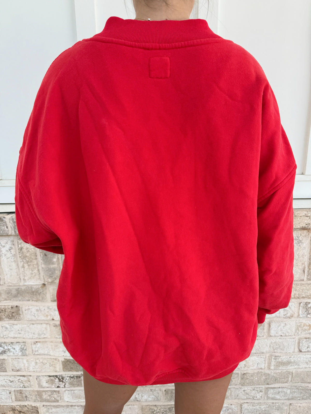 American Flag Embroider V-Neck Sweatshirt