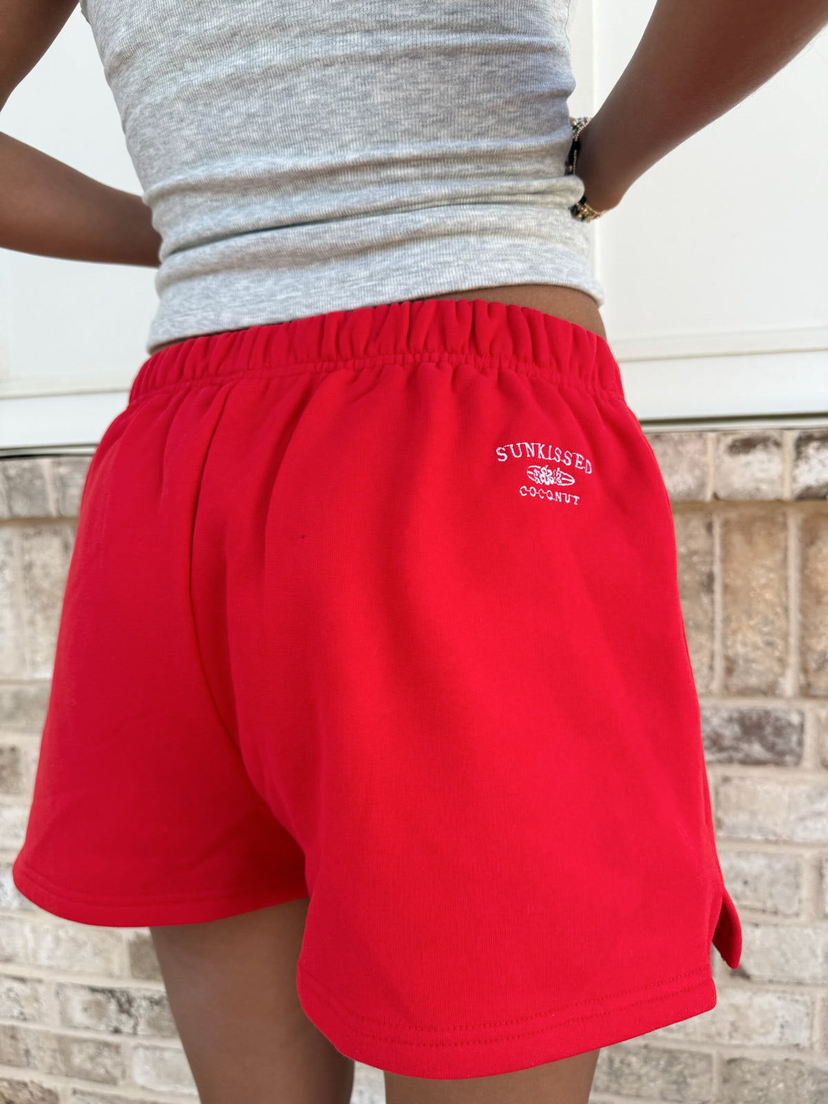 Sunkissedcoconut Embroidered Sweat Shorts 100% Cotton