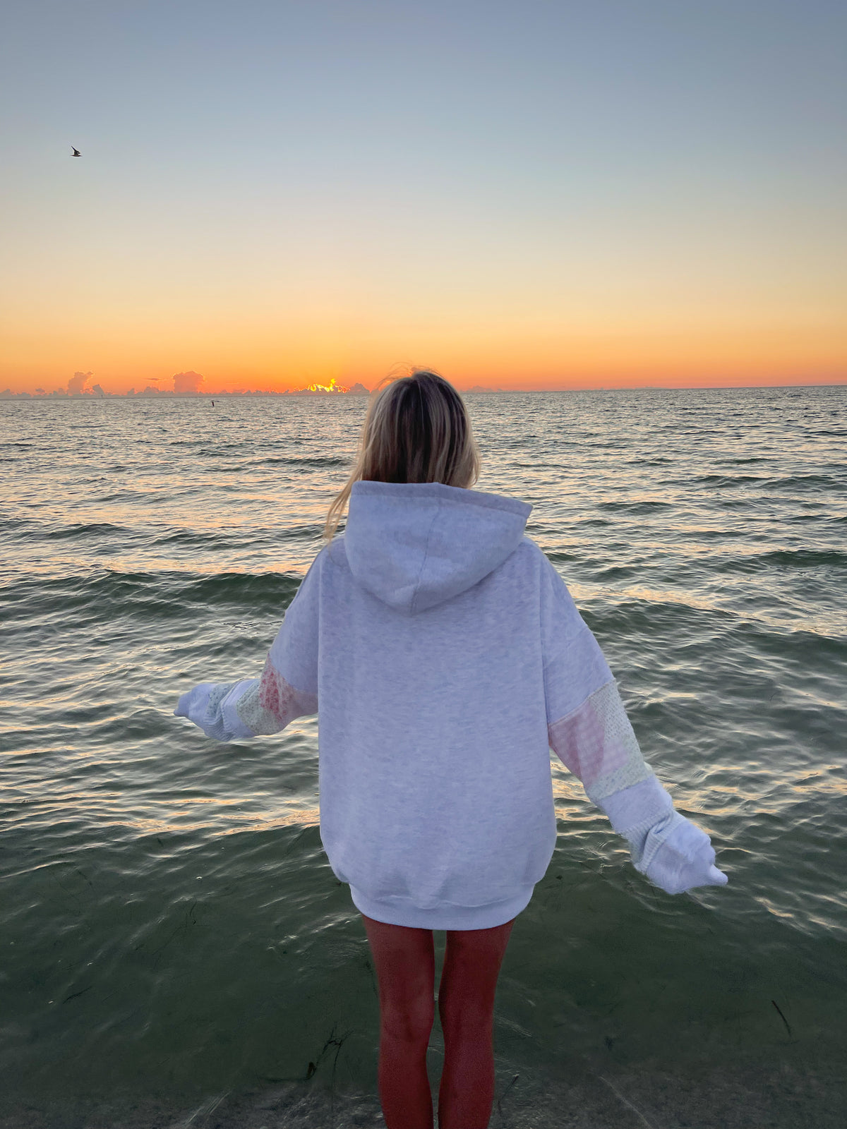 Sunkissedcoconut Quilted Pastel Embroidered Hoodie