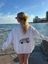 Pearl Grey Embroider Van Star Sweatshirt