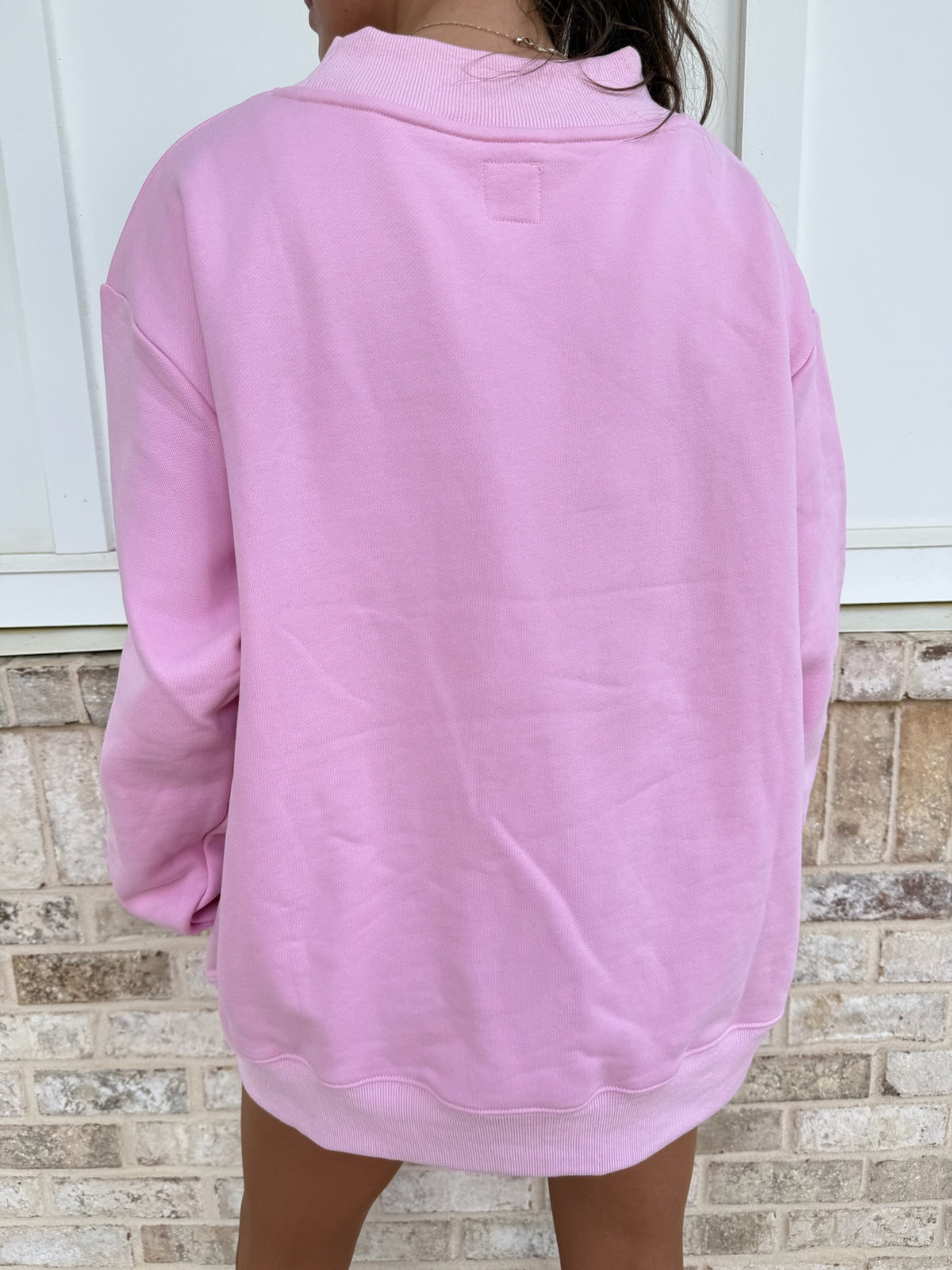 Sunkissed Collegiate Embroider Oversized Mockneck Sweatshirt 100% Cotton