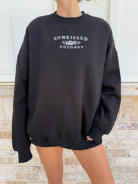 Sunkissedcoconut Embroider Oversized Crewneck Sweatshirt
