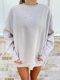 Sunkissedcoconut Embroider Oversized Crewneck Sweatshirt