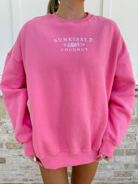Sunkissedcoconut Embroider Oversized Crewneck Sweatshirt