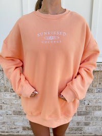 Sunkissedcoconut Embroider Oversized Crewneck Sweatshirt