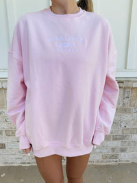Sunkissedcoconut Embroider Oversized Crewneck Sweatshirt