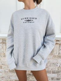 Sunkissedcoconut Embroider Oversized Crewneck Sweatshirt
