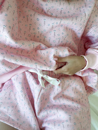 Light Pink Ditsy Blue Floral Sweat Shorts