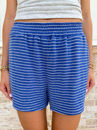 Striped Soft Button Loungewear Shorts