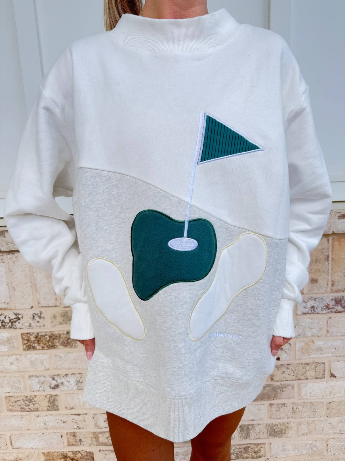 Fairway Golfing On The Green Mockneck Sweatshirt 100% Cotton