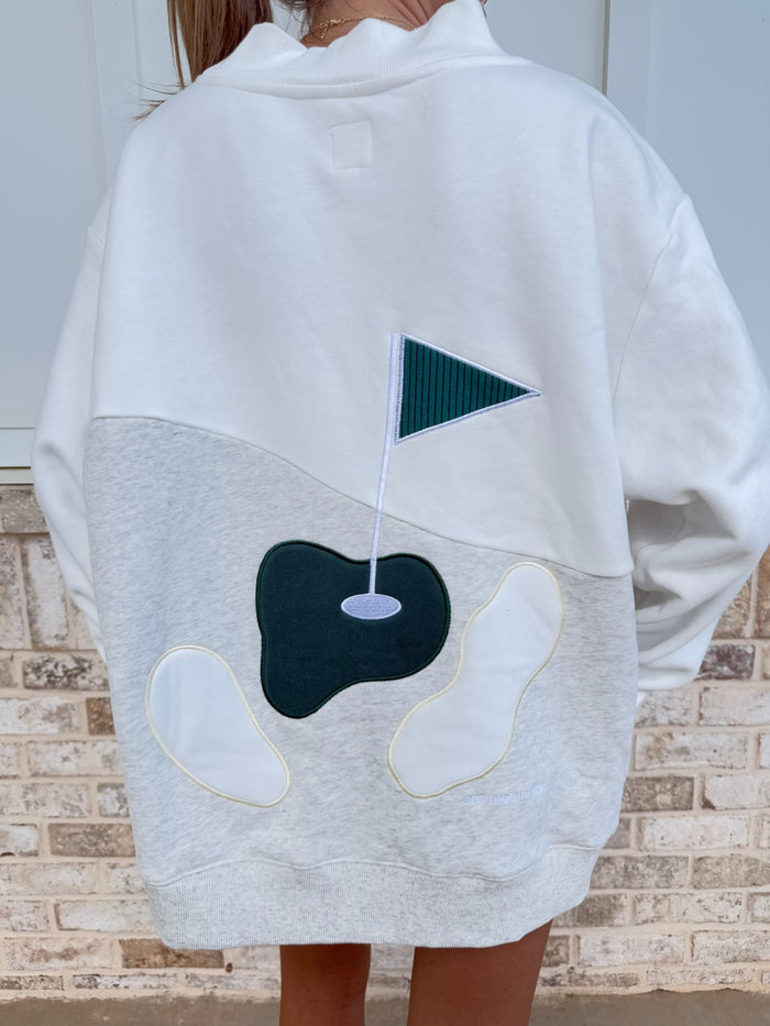 Fairway Golfing On The Green Mockneck Sweatshirt 100% Cotton