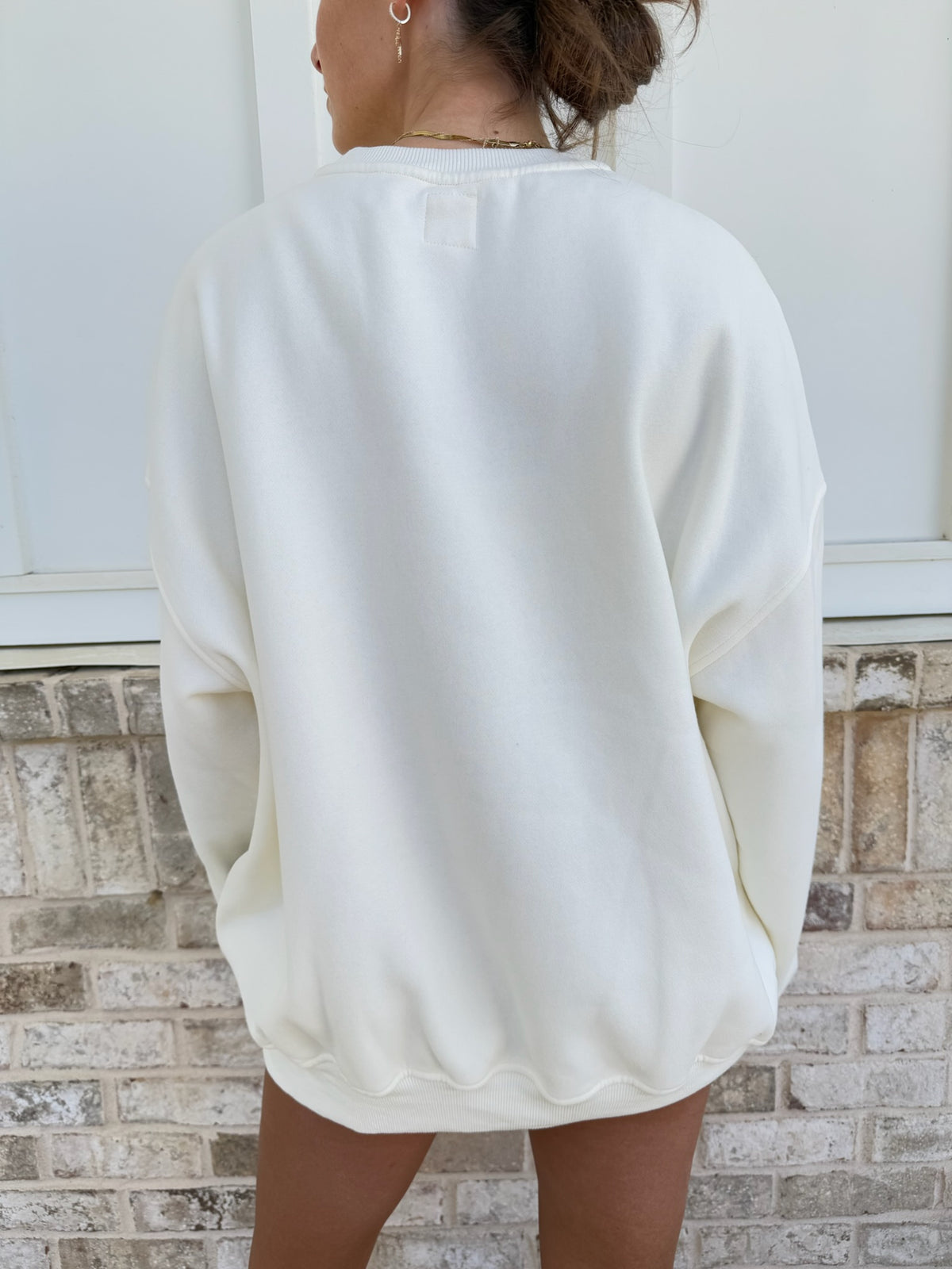 Sunkissedcoconut Embroider Oversized Crewneck Sweatshirt