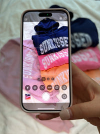 Hibiscus Pink Sunkissed Varsity Embroider Hoodie