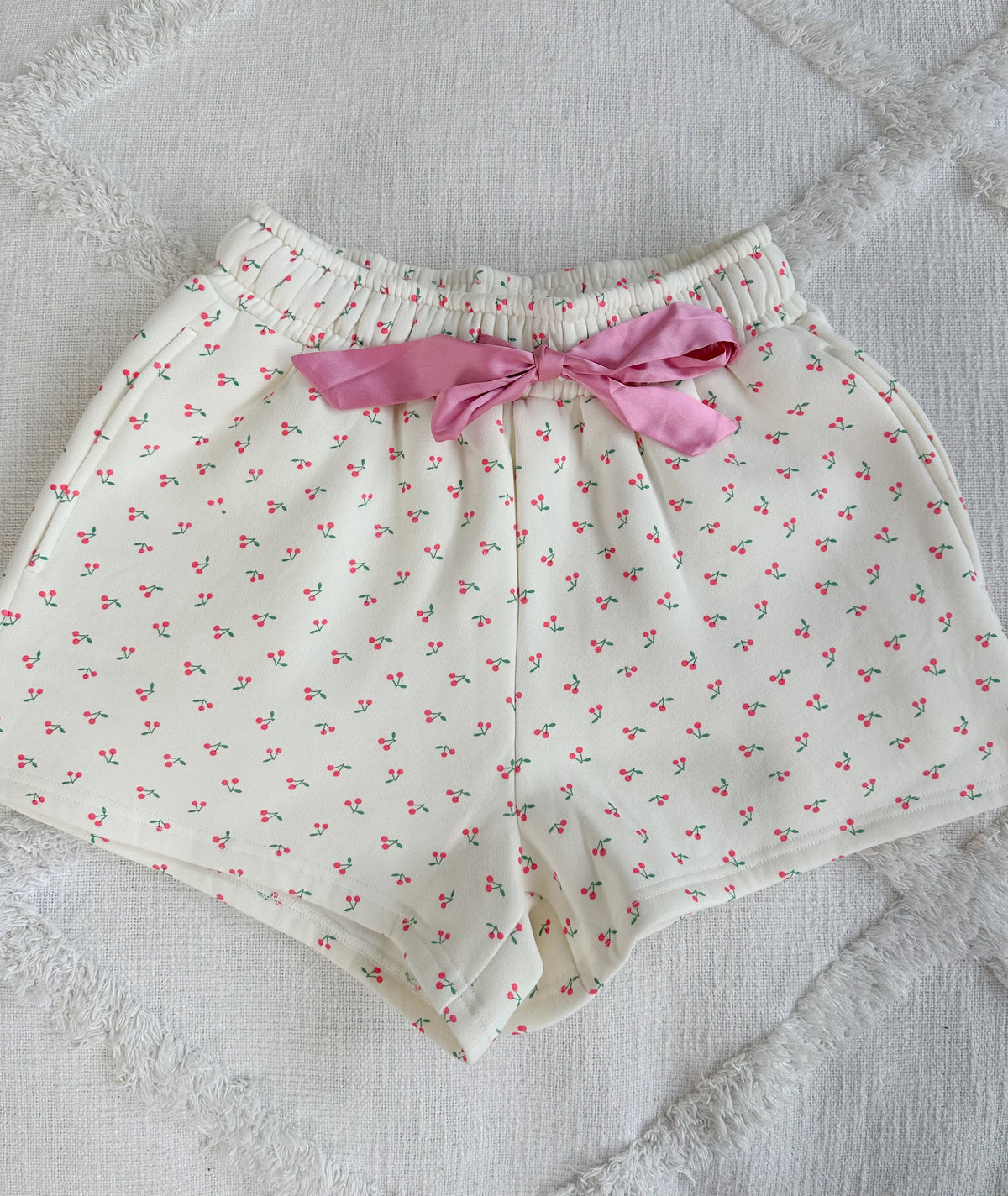 Blank Ivory Cherries All Over Shorts