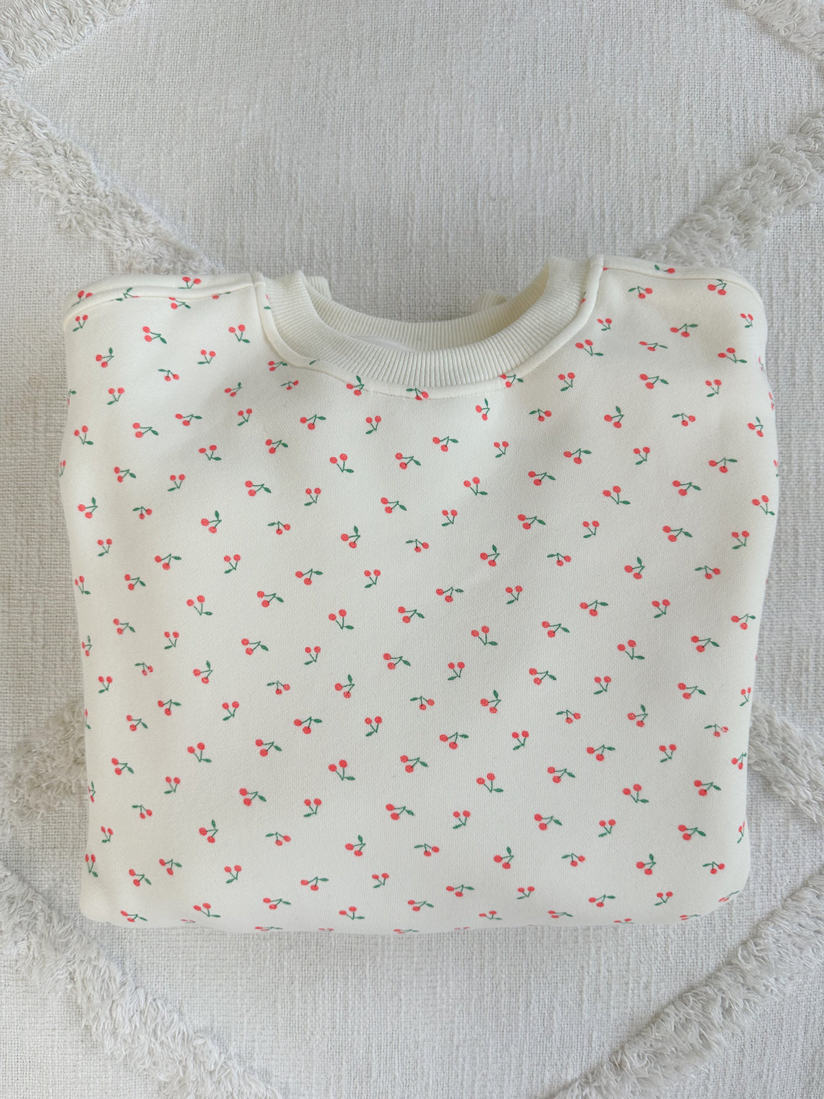 Blank Ivory Cherries All Over Sweatshirt