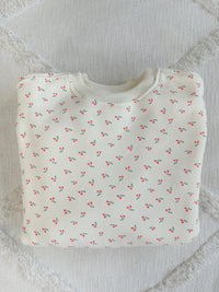 Blank Ivory Cherries All Over Sweatshirt