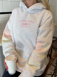 Sunkissedcoconut Quilted Pastel Embroidered Hoodie
