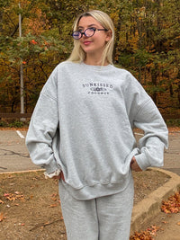 Afternoon Grey Sunkissedcoconut Embroider Sweatshirt