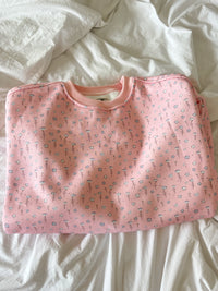 Light Pink Ditsy Blue Floral Sweatshirt