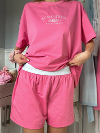 Malibu Pink Basic Watercolor Shorts