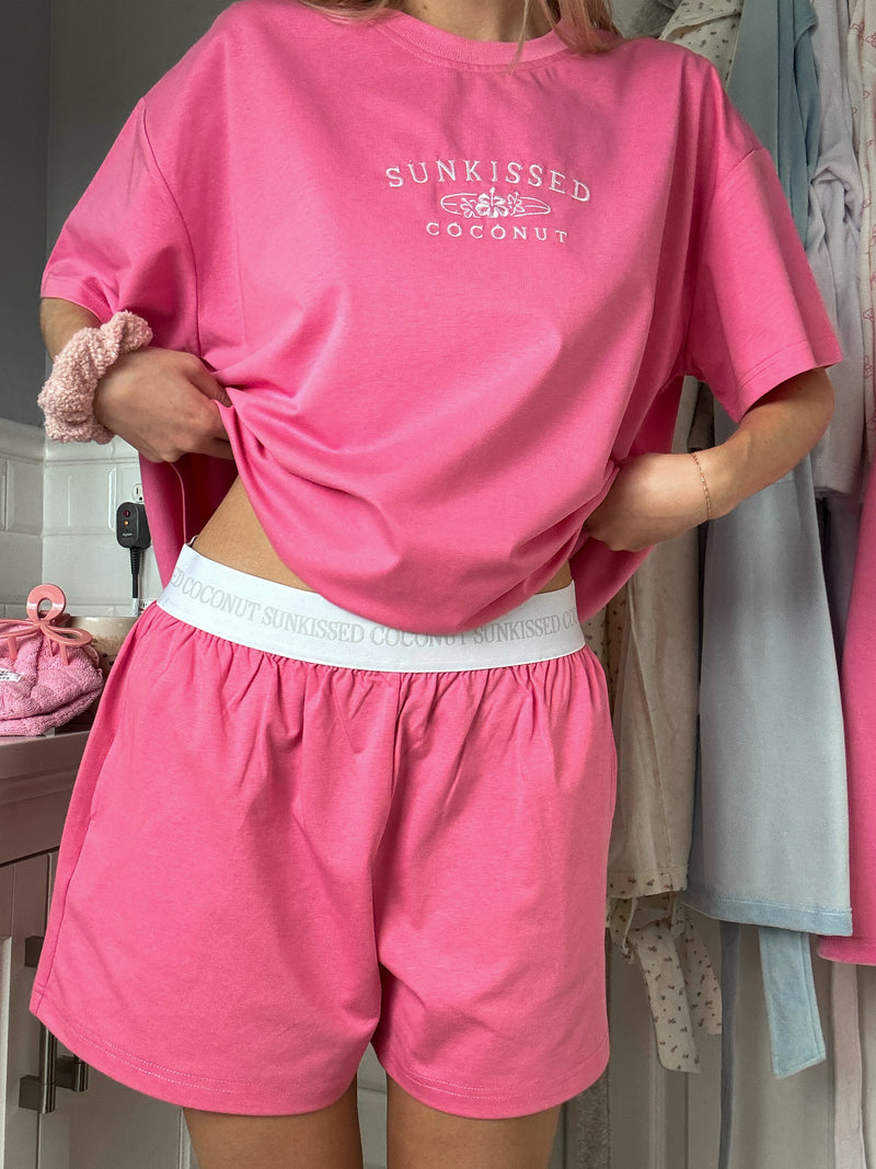 Malibu Pink Basic Watercolor Shorts