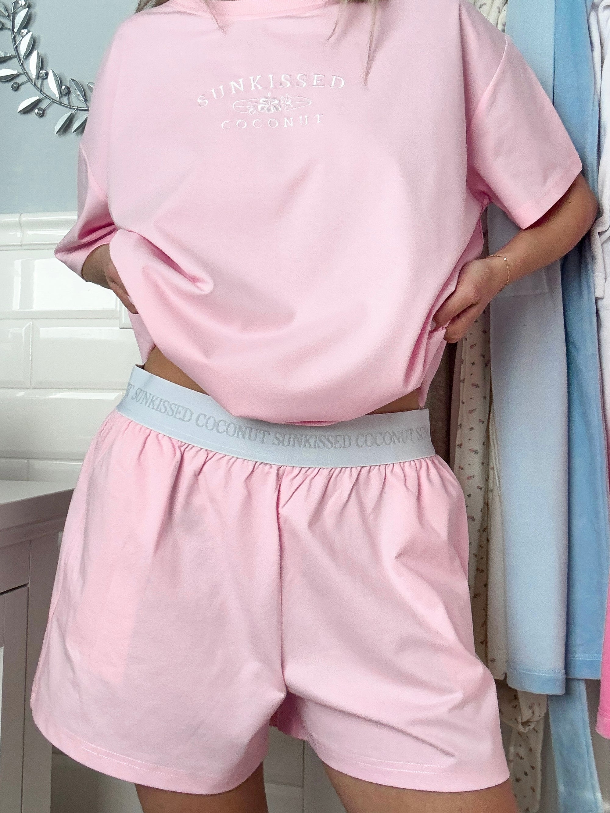 Blair Pink Basic Watercolor Shorts
