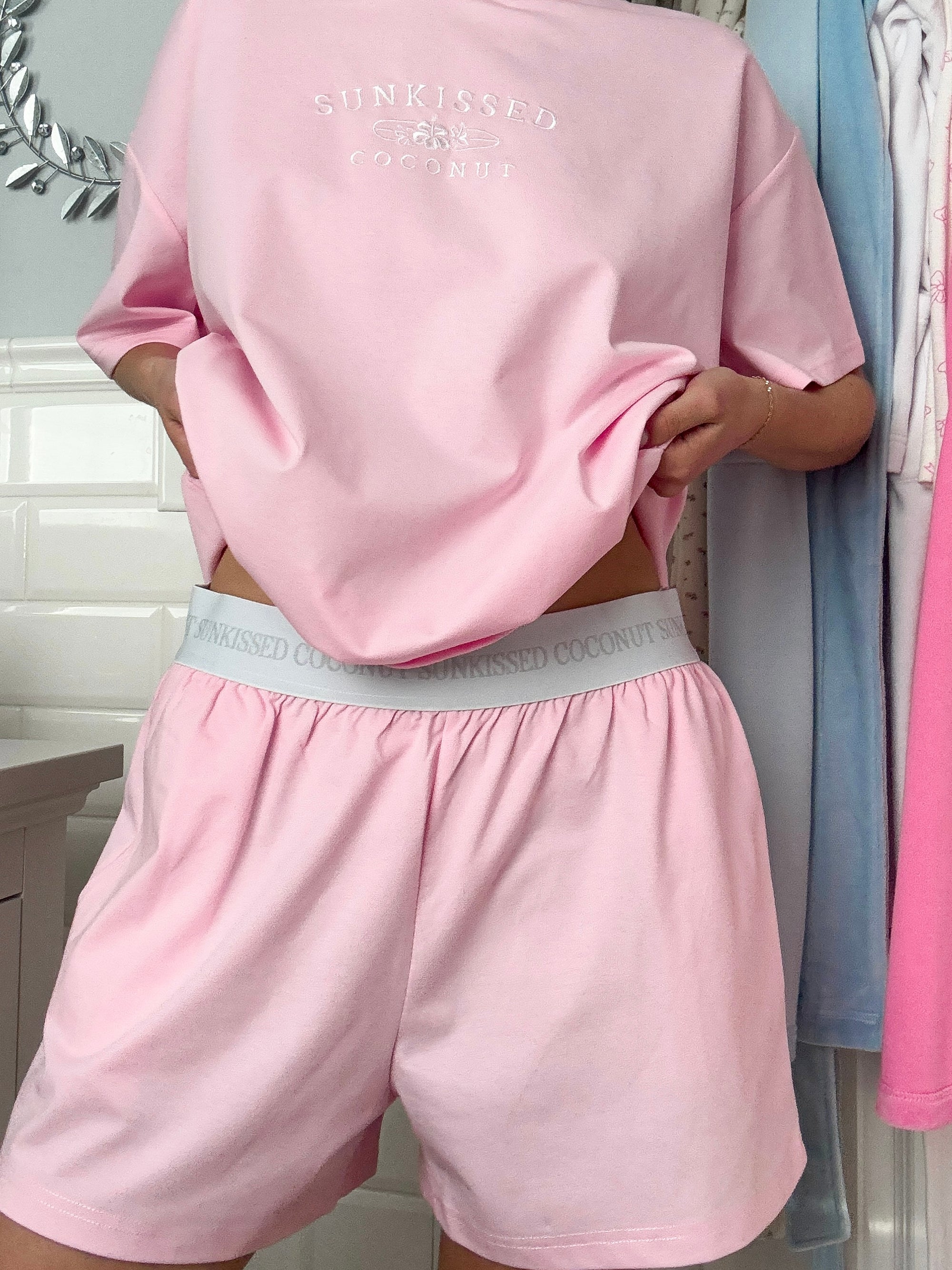 Blair Pink Basic Watercolor Shorts