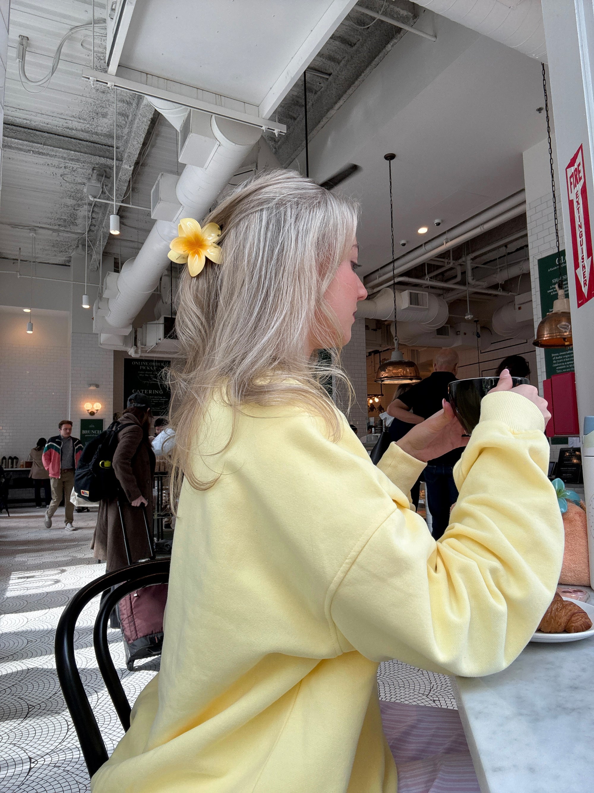 Isabella Banana Yellow Sunkissedcoconut Embroider Sweatshirt