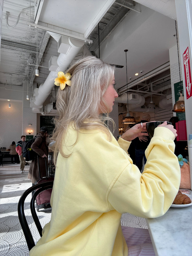 Isabella Banana Yellow Sunkissedcoconut Embroider Sweatshirt