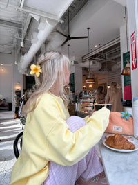 Isabella Banana Yellow Sunkissedcoconut Embroider Sweatshirt