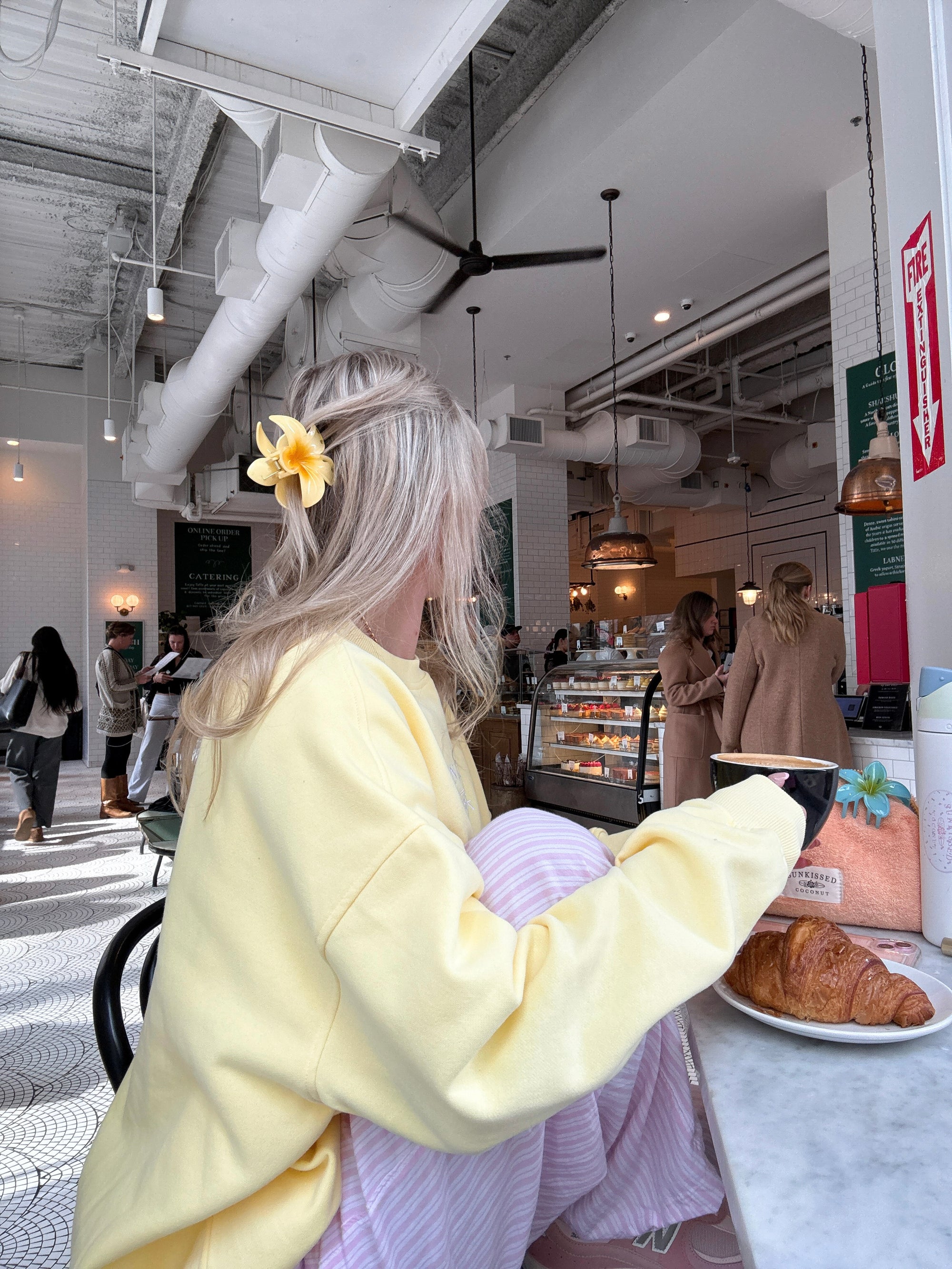 Isabella Banana Yellow Sunkissedcoconut Embroider Sweatshirt