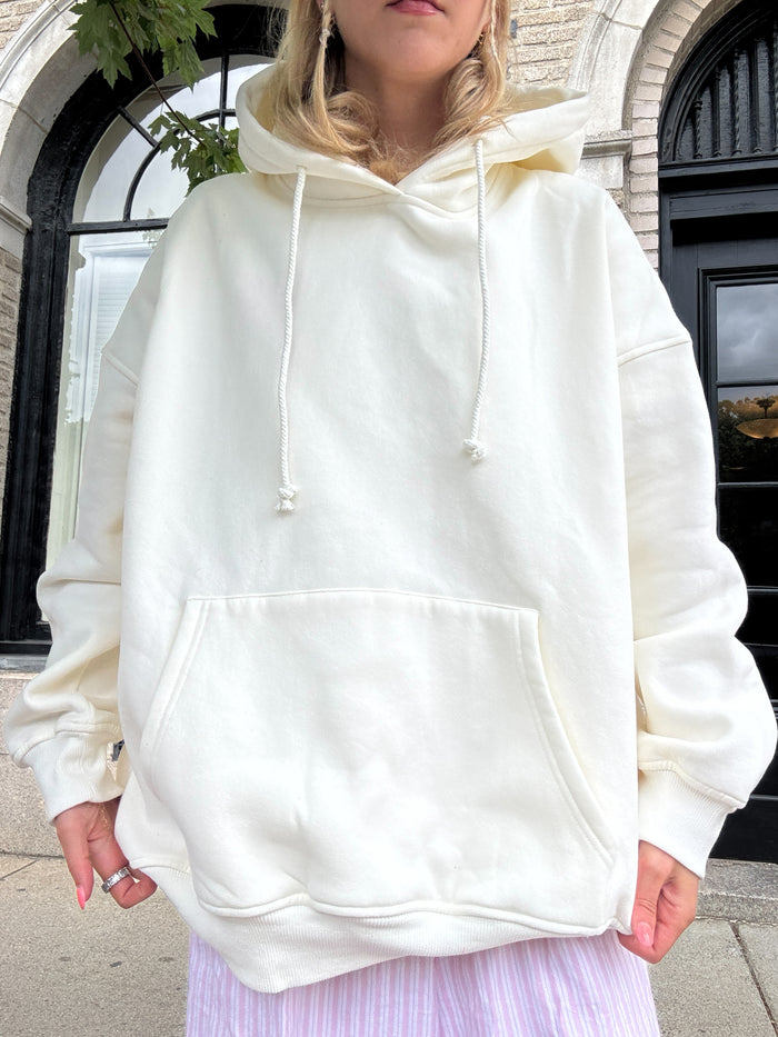Ivory Basic Blank Hoodie