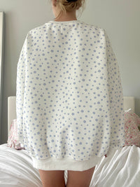 White Lilo Blue Floral Sweatshirt