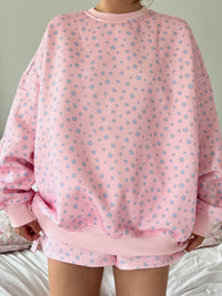 Light Pink Lilo Blue Floral Sweatshirt