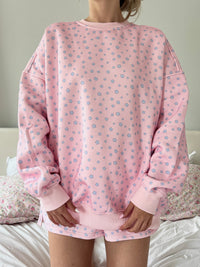 Light Pink Lilo Blue Floral Sweatshirt