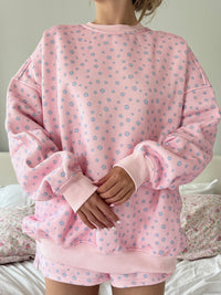 Light Pink Lilo Blue Floral Sweatshirt
