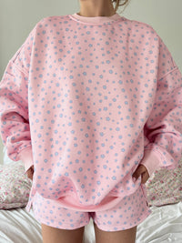 Light Pink Lilo Blue Floral Sweatshirt