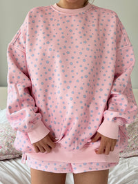 Light Pink Lilo Blue Floral Sweatshirt