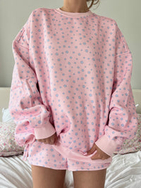 Light Pink Lilo Blue Floral Sweatshirt