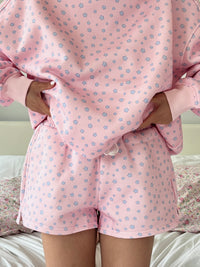 Light Pink Lilo Blue Floral Shorts